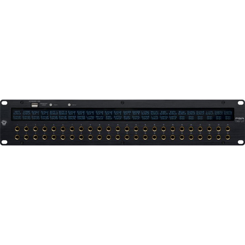 Black Lion Audio PBR-TRS3-LIT 48-Point Gold-Plated TRS Patchbay with LCD Displays 
