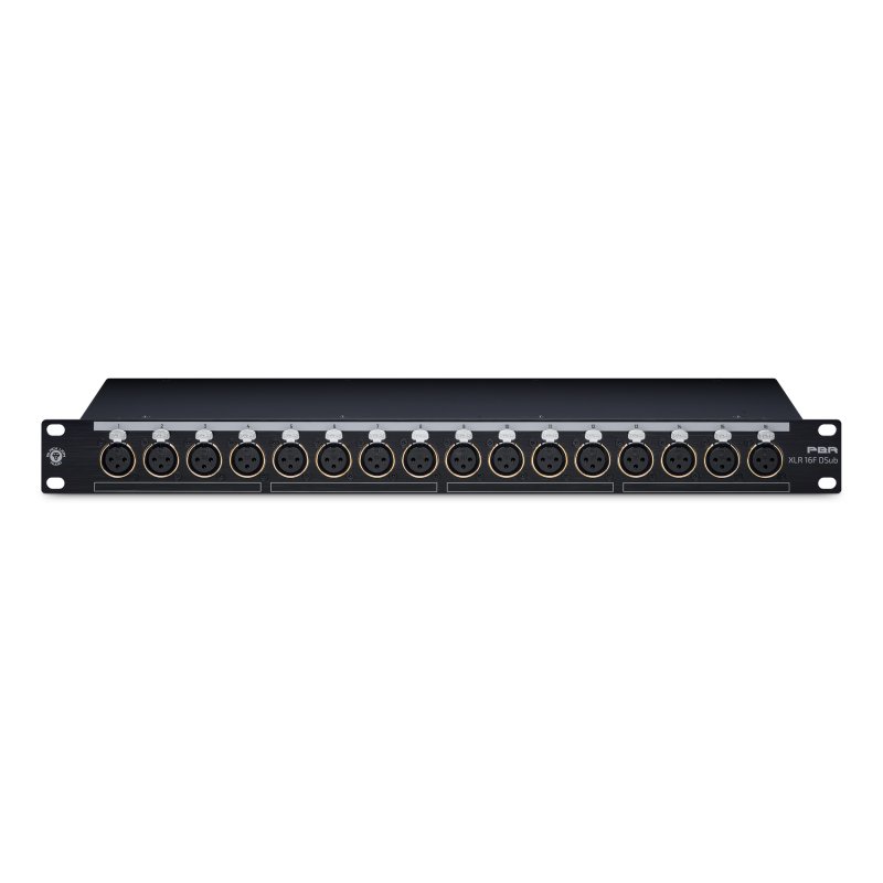 Black Lion Audio PBR-XLR-16F-DSUB 16-Point Gold Plated XLR Female Patchbay with DSUB Outs 