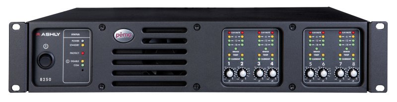 Ashly PEMA-8250.70 Protea Equipped Media Amplifier 8x8 Processor + 8 channel Amp (250 W, 70 V)