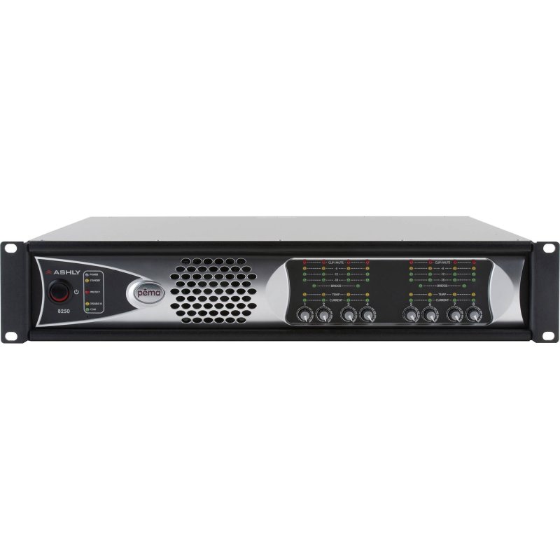 Ashly PEMA-8250D 8-Channel 2000W Pema Network Power Amplifier with OPDante Card & Protea DSP Software Suite (Low-Z)