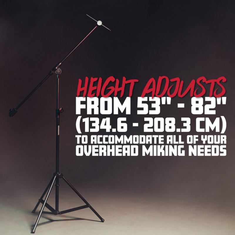 Gator RI-MIC-STBM1000 Studio Boom Mic Stand with Tripod Base 
