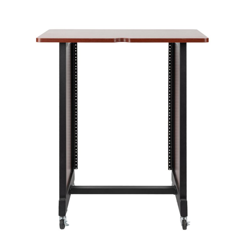 Gator RI-STRK-14U-CH 14U Wood Rack Cabinet with Casters and Leveling Feet in Cherry Finish 