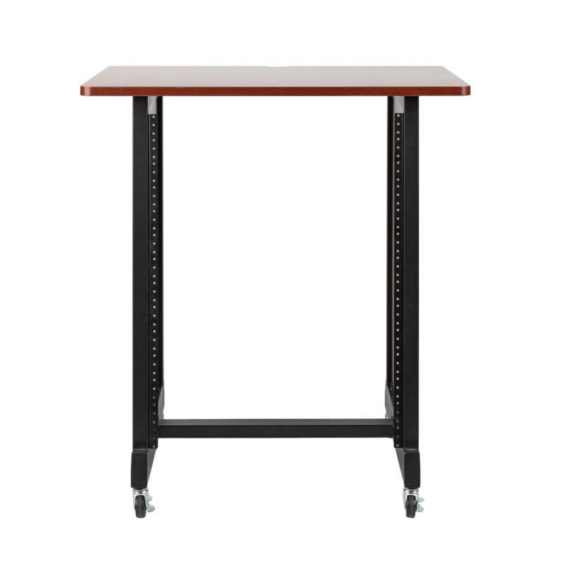 Gator RI-STRK-14U-CH 14U Wood Rack Cabinet with Casters and Leveling Feet in Cherry Finish 