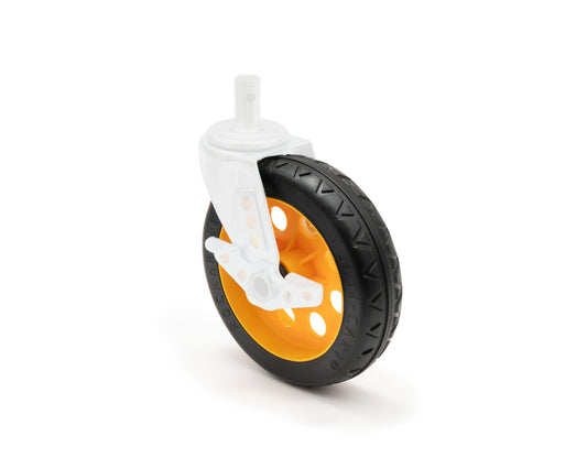 RockNRoller MultiCart R-Trac Symmetrical Wheel for R12 Caster (8 x 2", Yellow Hub, 2-Pack)