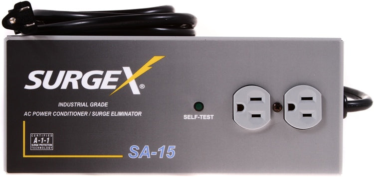 SurgeX SA15 Standalone 15-amp Surge Protector/Power Conditioner with 2 Outlets 