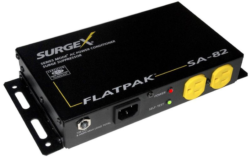 SurgeX SA82-BLK 2-outlet Surge Protector 