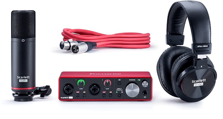 Focusrite SCARLETT-STUDIO-3RD-GEN 2 In / 2 Out USB Recording Bundle w/ Headphones and Condenser Microphone 