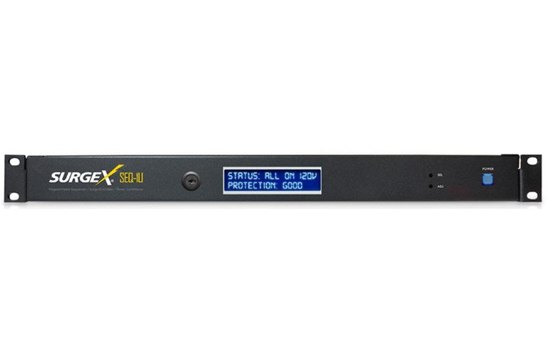 SurgeX SEQ-1U Programmable Sequencer Surge Eliminator - 1u, 120v-20a 