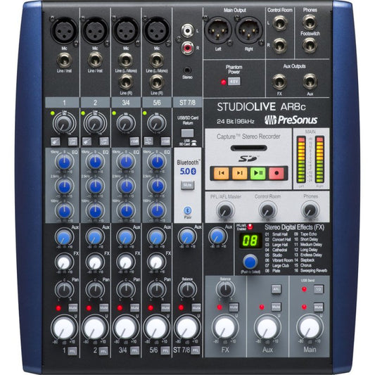 PreSonus USB Type-C 8-Channel Hybrid Performance And Recording Mixer