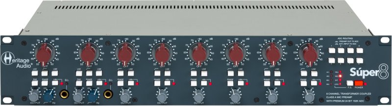 Heritage Audio SUPER-8 8-channel Microphone Preamplifier With 24-bit / 192kHz D/A