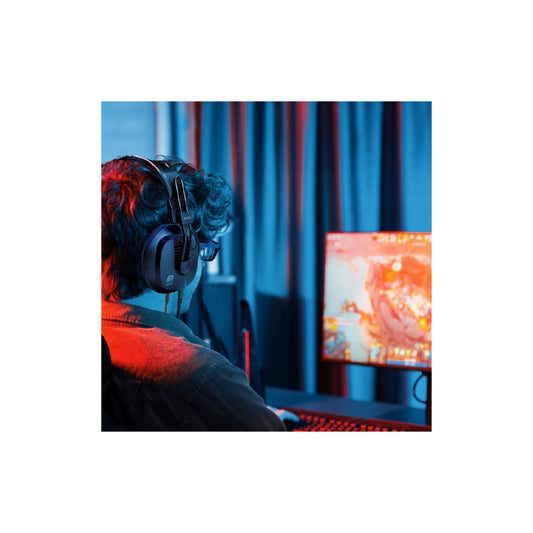Fostex Wired Over-Ear Semi-Open Gaming Headset with Detachable Microphone, Black