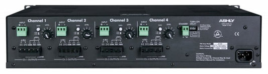Ashly TRA4150 Rackmount 4-Channel Power Amplifier with 70V/100V Transformer - 40 Watts per Channel at 8 Ohms