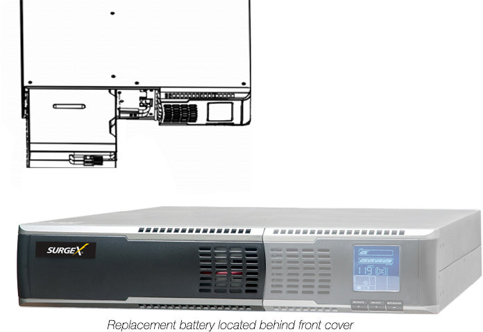 SurgeX UPS-BPX-2000 Extended Battery Pack for SX-BDL-2000/UPS-2000-OL/UPS-3000-OL 