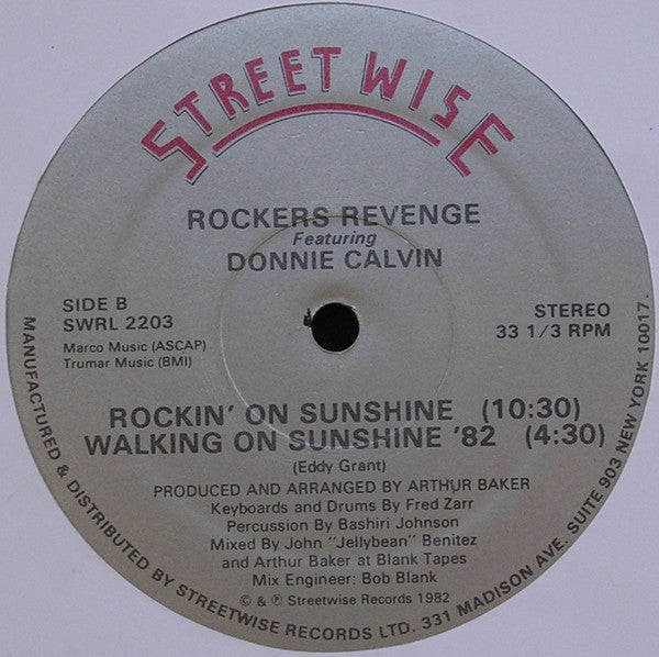 Walking On Sunshine '82 Rockers Revenge,Donnie Calvin