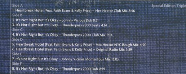 Heartbreak Hotel / It's Not Right But It's Okay (The Dance Mixes) Whitney Houston,Faith Evans,Kelly Price