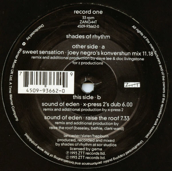 Sound Of Eden • Sweet Sensation (Remixes by Joey Negro • X-Press 2 • Raise The Roof) Shades Of Rhythm