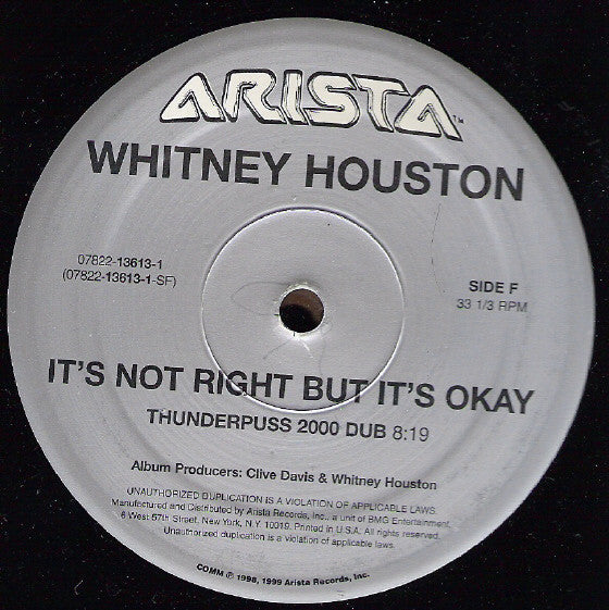Heartbreak Hotel / It's Not Right But It's Okay (The Dance Mixes) Whitney Houston,Faith Evans,Kelly Price