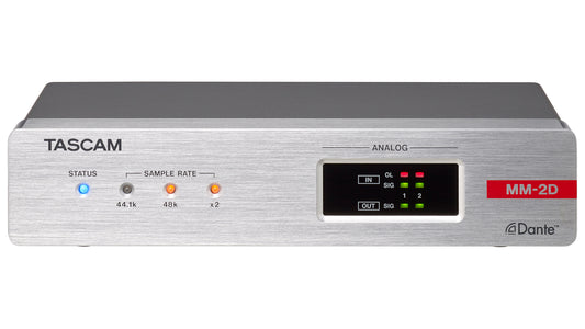 Tascam 2-Channel Mic/Line Input/Output Dante Converter with Built-In DSP Mixer