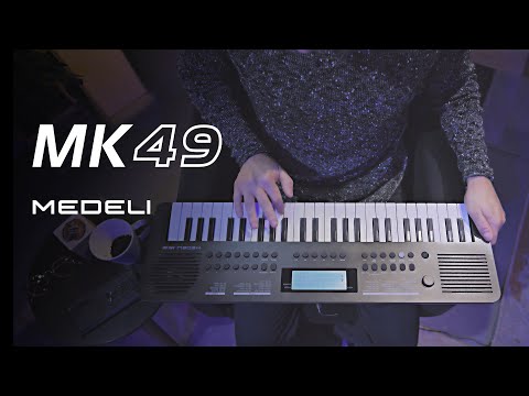 Medeli MK49-WH 49-Key Portable Keyboard with USB Midi and Audio, White 
