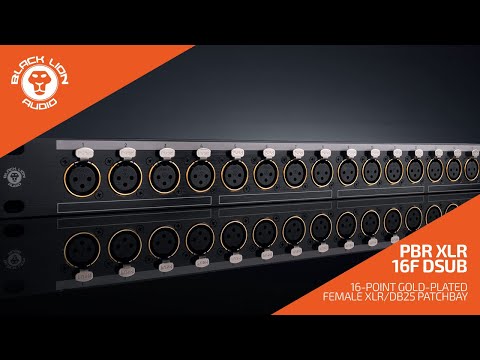 Black Lion Audio PBR-XLR-16F-DSUB 16-Point Gold Plated XLR Female Patchbay with DSUB Outs 