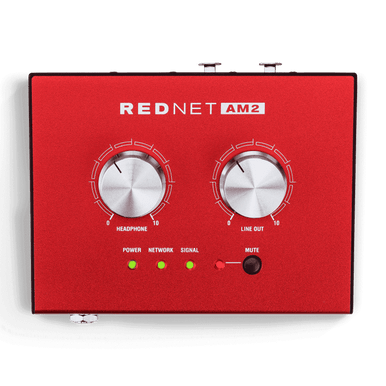 Focusrite Pro Stereo Dante headphone amp and line out interface with PoE