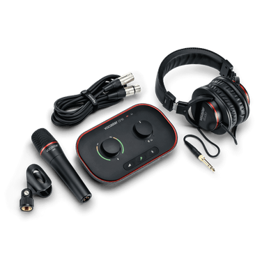 Focusrite Podcast Bundle With Vocaster One Audio Interface, Microphone and Headphones 